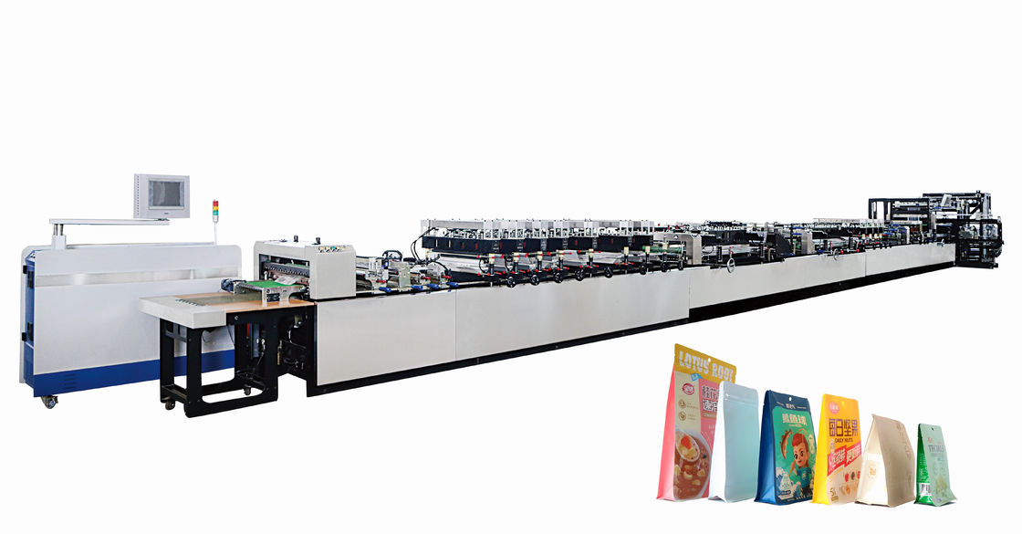 PLC Control Square Bottom Bag Making Machine With 15 Servo Motors